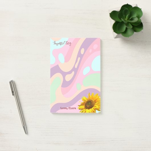 Aantekeningen Zorgzaam Zonnebloem Pastel  Post-it® Notes (Kantoor)