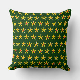 Aantouente Egyptische Star Pattern V2 - Dk Green Kussen