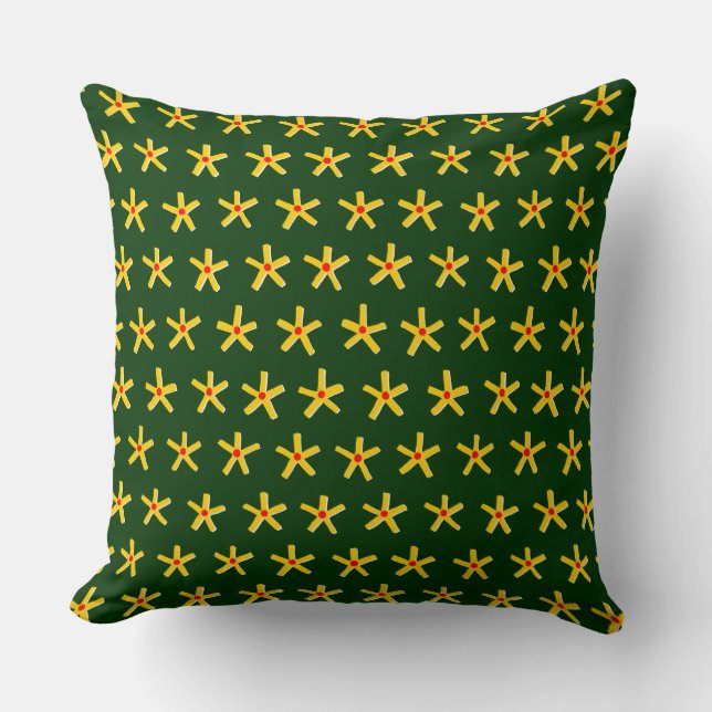 Aantouente Egyptische Star Pattern V2 - Dk Green Kussen (Voorkant)