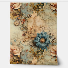 Aantrekkelijk artistiek  Bloemen en 3D kompas Behang