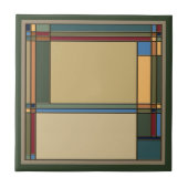 Aantrekkelijk Bold Arts & Crafts geometrisch patro Tegeltje (Voorkant)