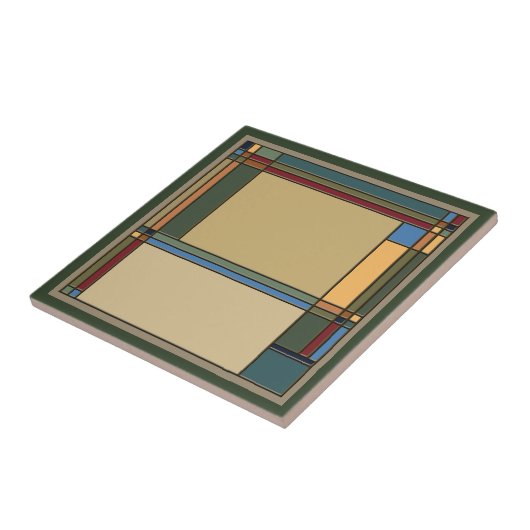 Aantrekkelijk Bold Arts & Crafts geometrisch patro Tegeltje (Zijkant)