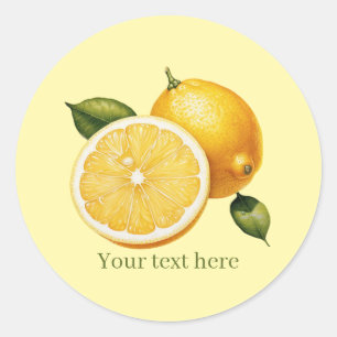 Aantrekkelijk citroenbedrijf aanpasbaar ronde sticker