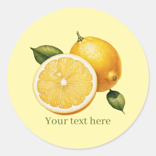 Aantrekkelijk citroenbedrijf aanpasbaar ronde sticker (Voorkant)