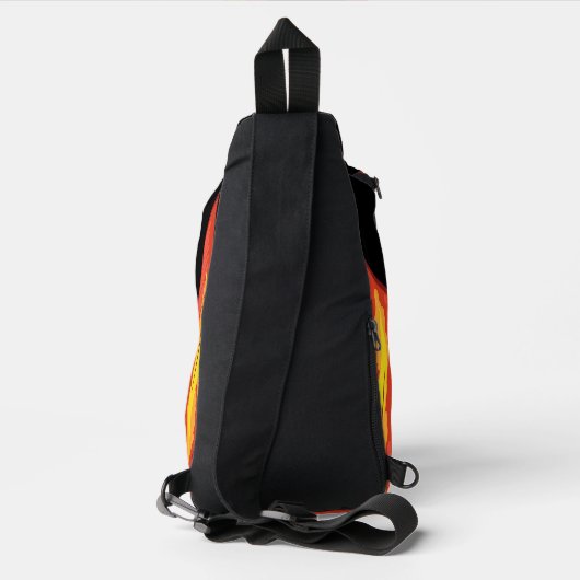 Aantrekkelijk contrastvuurpatroon Modern zwart Sling Bag (Achterkant)
