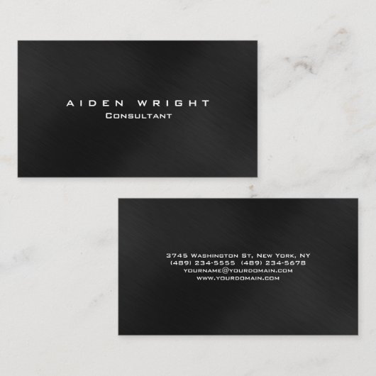 aantrekkelijk donkergrijs stijlvol, modern minimal visitekaartje (Voorkant / Achterkant)