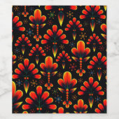 Aantrekkelijk druk oranje patroon  wijn etiket (Enkel label)