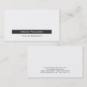 Aantrekkelijk eenvoudig grijs zwart Visitekaartje (Voorkant / Achterkant)