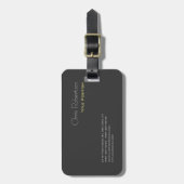 Aantrekkelijk grijs geel chique scherp modern bagagelabel (Voorkant verticaal)