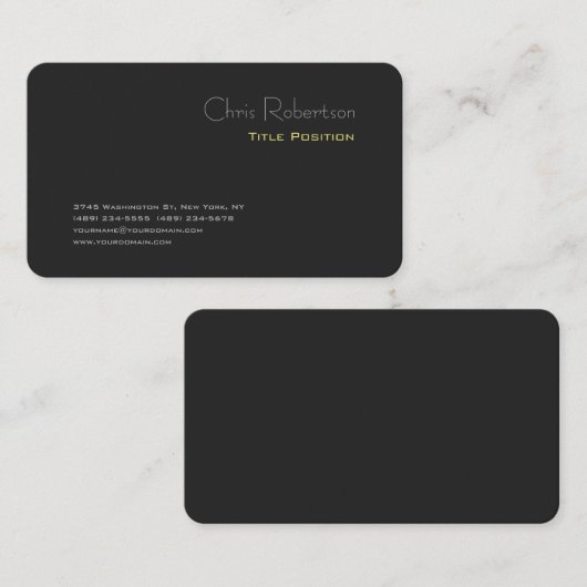 Aantrekkelijk grijs geel chique scherp modern visitekaartje (Voorkant / Achterkant)