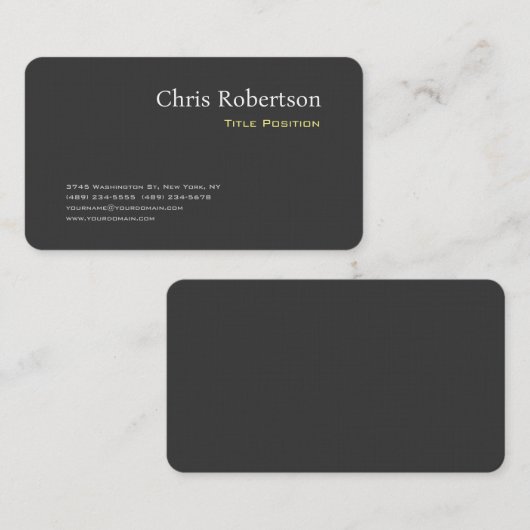 Aantrekkelijk grijs geel chique scherp modern visitekaartje (Voorkant / Achterkant)