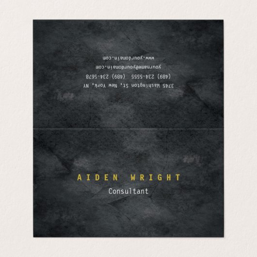 Aantrekkelijk grijs gouden kleuren Modern minimali Visitekaartje (Buitenkant ongevouwen)