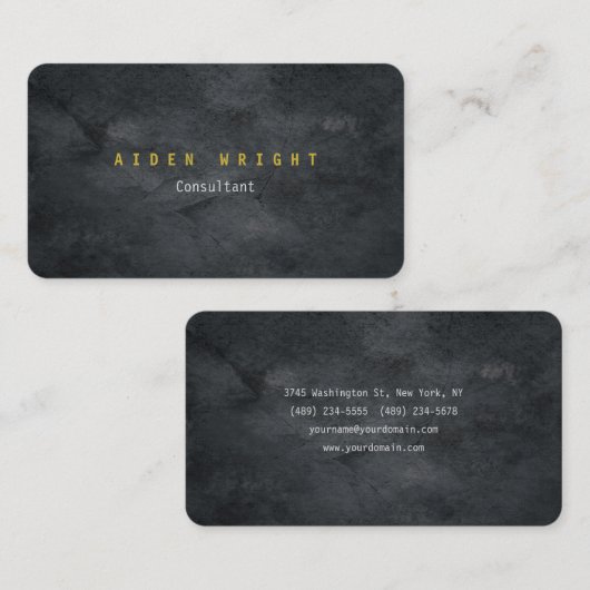 Aantrekkelijk grijs gouden kleuren Modern minimali Visitekaartje (Voorkant / Achterkant)