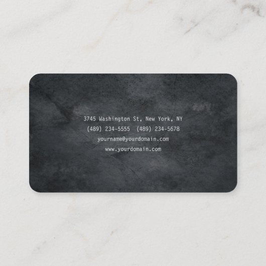 Aantrekkelijk grijs gouden kleuren Modern minimali Visitekaartje (Achterkant)