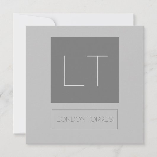 Aantrekkelijk grijs monogram (Voorkant)