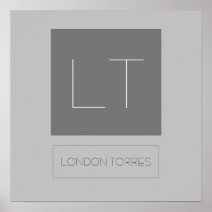 Aantrekkelijk grijs monogram poster