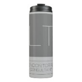 Aantrekkelijk grijs monogram thermosbeker (Voorkant)