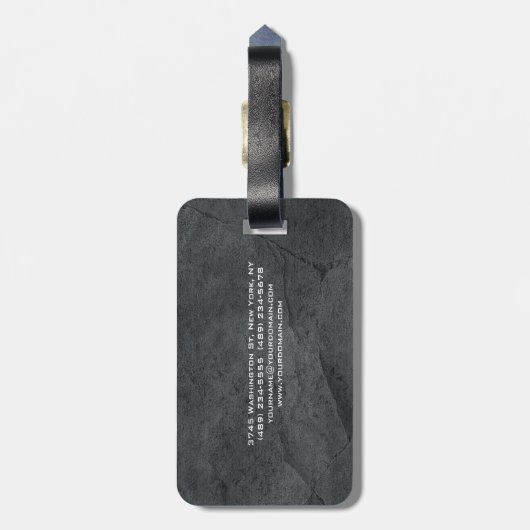 aantrekkelijk grijs stijlvol, modern minimalistisc bagagelabel (Achterkant verticaal)
