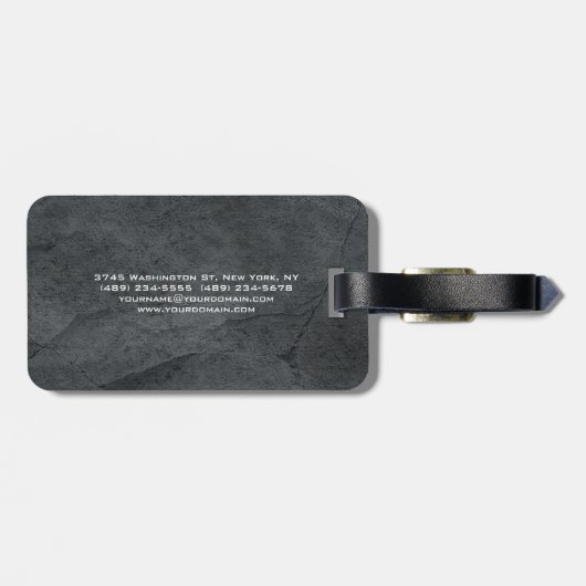aantrekkelijk grijs stijlvol, modern minimalistisc bagagelabel (Achterkant horizontaal)