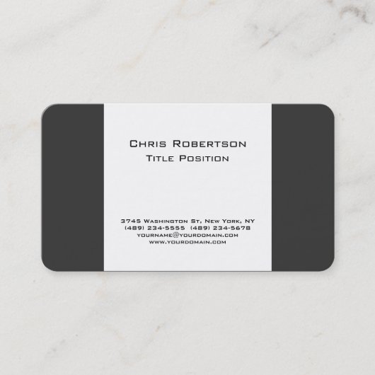 Aantrekkelijk grijs wit charmant Visitekaartje (Voorkant)