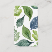 Aantrekkelijk groen Modern minimalistisch chic lin Visitekaartje (Achterkant)