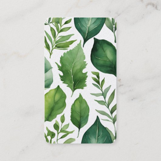 Aantrekkelijk groen Modern minimalistisch chic Visitekaartje (Achterkant)