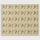 Aantrekkelijk kalligrafie monogram bruiloft cadeaupapier (Vlak)
