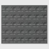 Aantrekkelijk kalligrafie monogram bruiloft  cadeaupapier (Vlak)