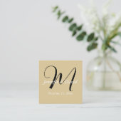 Aantrekkelijk kalligrafie monogram bruiloft informatiekaartje (Staand voorkant)