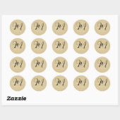 Aantrekkelijk kalligrafie monogram bruiloft ronde sticker (Vel)