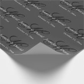 Aantrekkelijk kalligrafie monogram trouwen  cadeaupapier (Hoek)