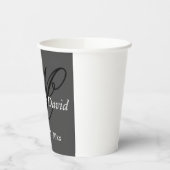 Aantrekkelijk kalligrafie monogram trouwen papieren bekers (Links)