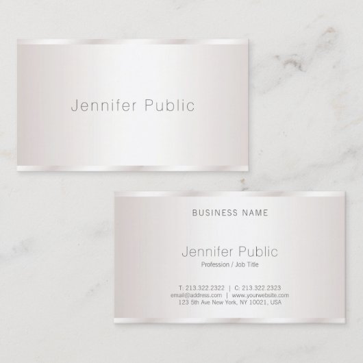 aantrekkelijk modern design glamour elegant luxe visitekaartje (Voorkant / Achterkant)