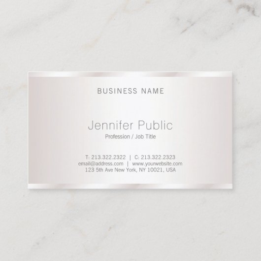 aantrekkelijk modern design glamour elegant luxe visitekaartje (Achterkant)