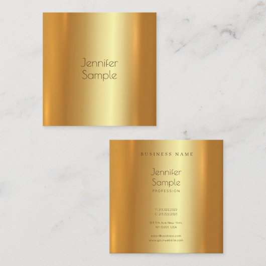 Aantrekkelijk modern elegant gouddesign Unieke bas Vierkante Visitekaartje (Voorkant / Achterkant)