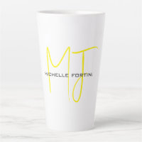 Aantrekkelijk Monogram Geel Wit Modern Minimalist