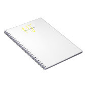 Aantrekkelijk Monogram Geel Wit Modern Minimalist Notitieboek (Rechterzijde)