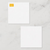 Aantrekkelijk Monogram Geel Wit Modern Minimalist Notitiekaartje (Voorkant / Achterkant)