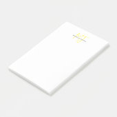 Aantrekkelijk Monogram Geel Wit Modern Minimalist Post-it® Notes (Schuin)