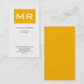 Aantrekkelijk Monogram Geel Wit Modern Minimalist Visitekaartje (Voorkant / Achterkant)