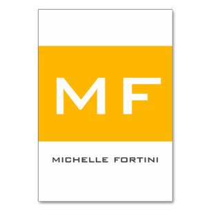 Aantrekkelijk Monogram Geel Wit Uw Naam Kaart