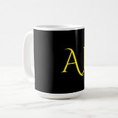 Aantrekkelijk Monogram Geel Zwart Modern Minimalis Koffiemok (Voorkant links)