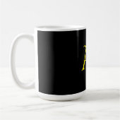 Aantrekkelijk Monogram Geel Zwart Modern Minimalis Koffiemok (Links)