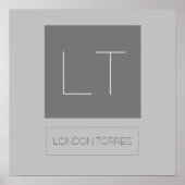 Aantrekkelijk Monogram Grijs Eenvoudig Poster (Voorkant)