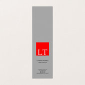 Aantrekkelijk Monogram Grijs Rood Wit Vlak Visitekaartje (Buitenkant ongevouwen)