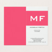 Aantrekkelijk Monogram Roze Wit Premium Grijs Visitekaartje (Buitenkant ongevouwen)