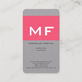 Aantrekkelijk Monogram Roze Wit Premium Grijs Visitekaartje