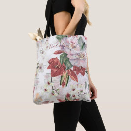 Aantrekkelijk monogram stoffig en luxe bogundy sch tote bag