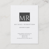 Aantrekkelijk Monogram Zwart Wit Modern Visitekaartje (Voorkant)