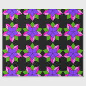 Aantrekkelijk ornament met abstracte violette bloe cadeaupapier (Vlak)